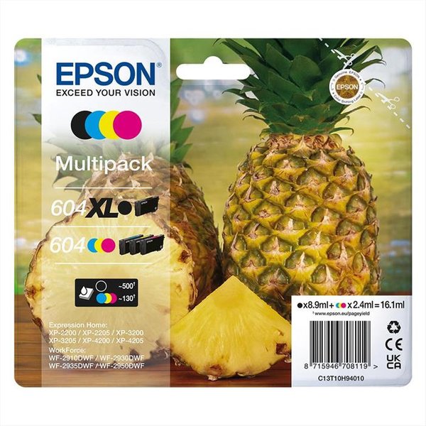 Epson - Cartuccia Ink Serie Ananas Multipack 604 Xl/std-nero/ciano/magenta/giallo-image