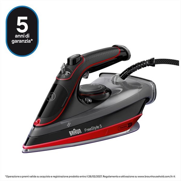 Braun - Ferro A Vapore Freestyle 5 Si5057Rd-Rosso Nero-image