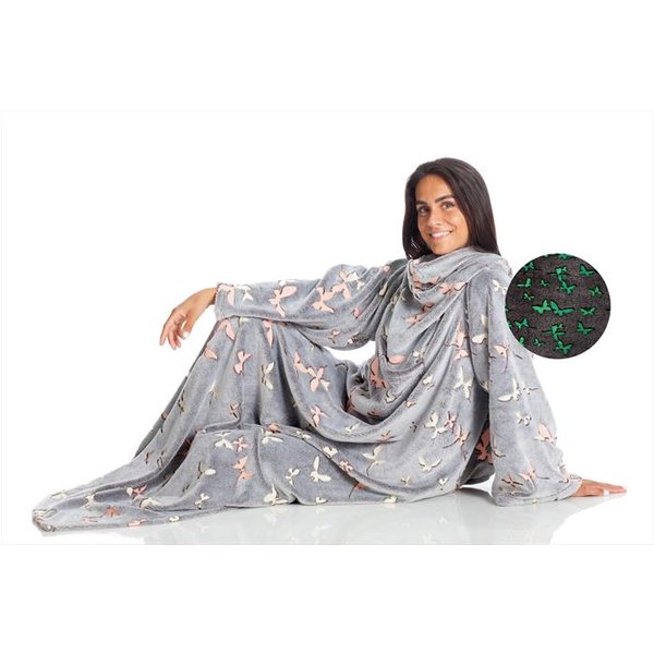Kanguru - Coperta Con Le Maniche Deluxe Glow Butterflies-image