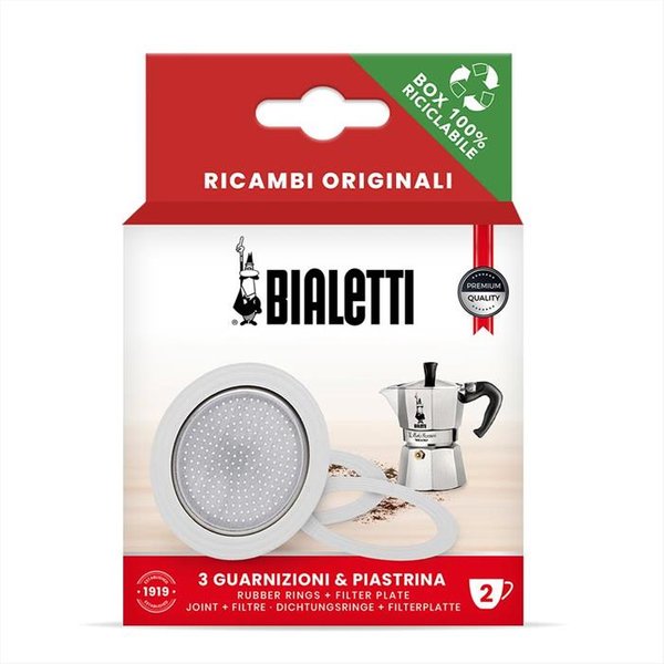 Bialetti - 3 Guarnizioni + 1 Piastrina 2 Tazze-image