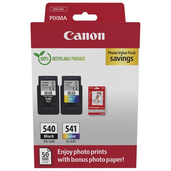 Canon - Pg-540/Cl-541 + 50 Fogli Carta Fotografica Gp-501-Colore-image