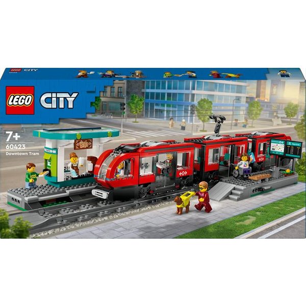 Lego - City Trains Tram E Fermata Del Tram 60423, Multicolore-image