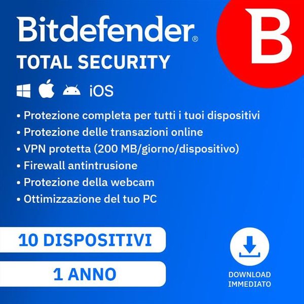 Bitdefender - Total Security 1 Anno - 10 Dispositivi-image