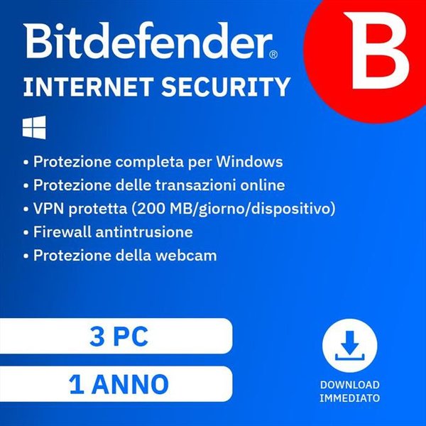 Bitdefender - Internet Security 1 Anno - 3 Pc-image
