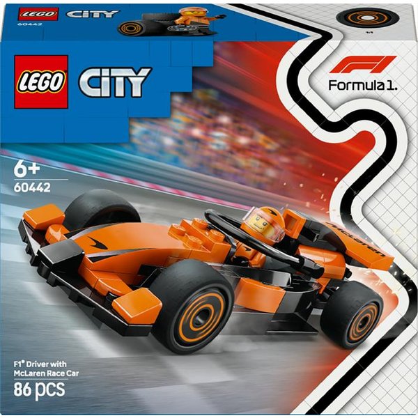 Lego - City Formula 1 Pilota E Monoposto Mclaren F1 60442, Multicolore-image