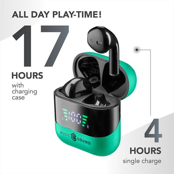Music Sound - Auricolari Tws Con Display Led-green-image