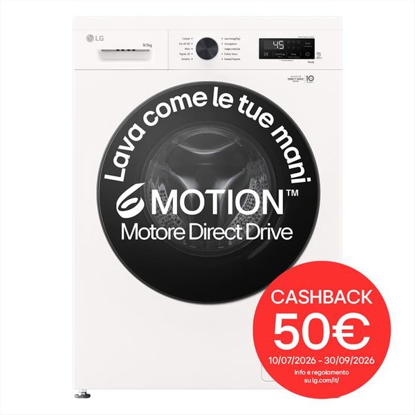 Lg - Lavasciuga W4Nx1095Nwb 6 Motion 9/5Kg Classe A-Essence White-image