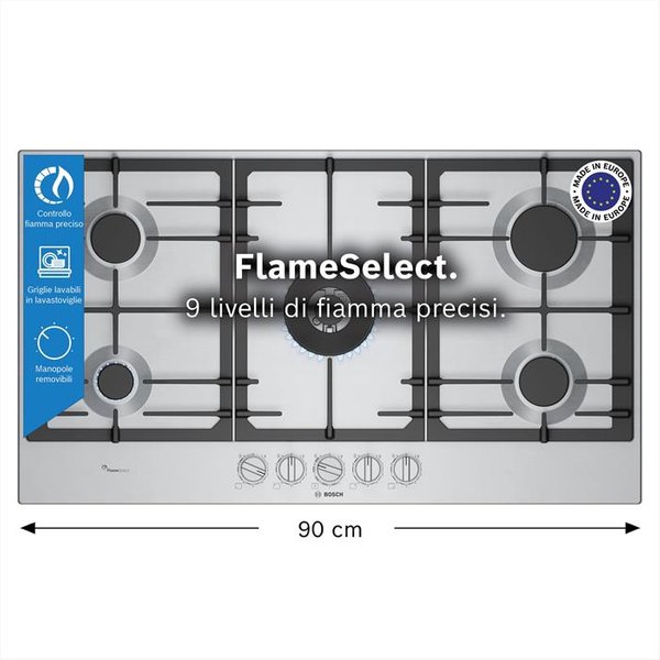 Bosch - Piano Cottura A Gas Pcr9A5I90 91,5 Cm-Inox-image