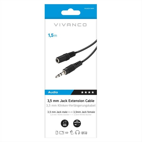 Sbs - Audio Extension 3,5Mm Plug 3,5Mm Socket-Nero-image