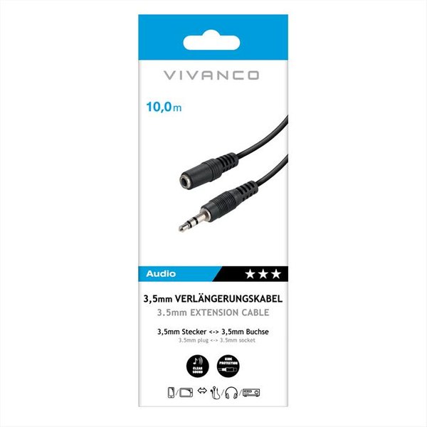 SBS - Audio Extension 3.5Mm Plug 3.5Mm Socket 10M-Nero-image