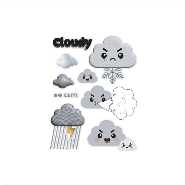 Caseme - Set Decorativo Stickers, Nuvola-Grigio-image
