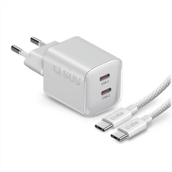 SBS - Caricatore Gan Mini 100W Dual Usb-C-Bianco-image