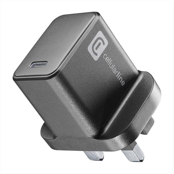 Cellularline - Caricabatterie Usb-C 25W – Spina Uk-Nero-image