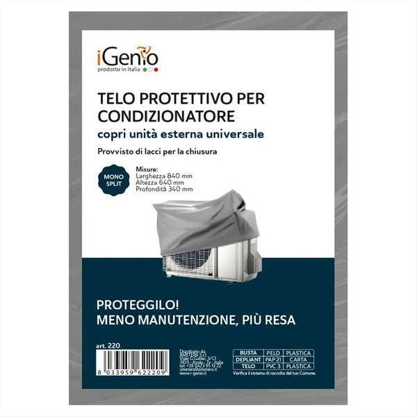 I-Genio - Telo Protettivo Per Condizionatore Unità Esterna-Grigio-image