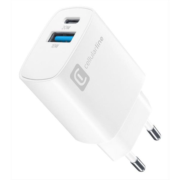Cellularline - Micropack 20W Caricabatterie Da Rete Multiporta-Bianco-image