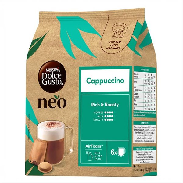 Nescafe' Dolce Gusto - Neo Cappuccino 6 Capsule + 6 Bustine, Multicolore-image