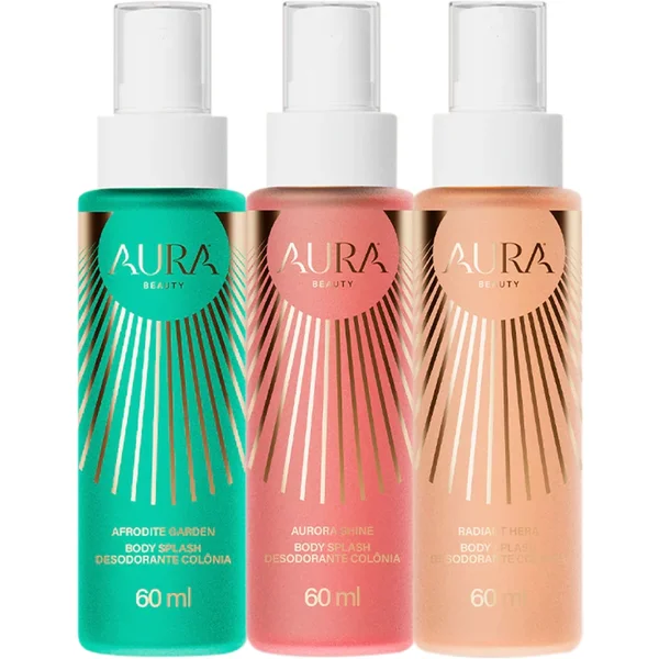 Kit Trilogia Das Deusas Body Splash Aura Beauty 3 Unidades De 60ml