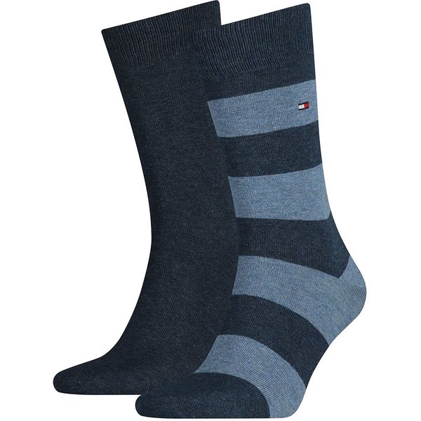 Tommy Hilfiger Mens 2 Pack Rugby Socks - Navy Jeans - 9-12