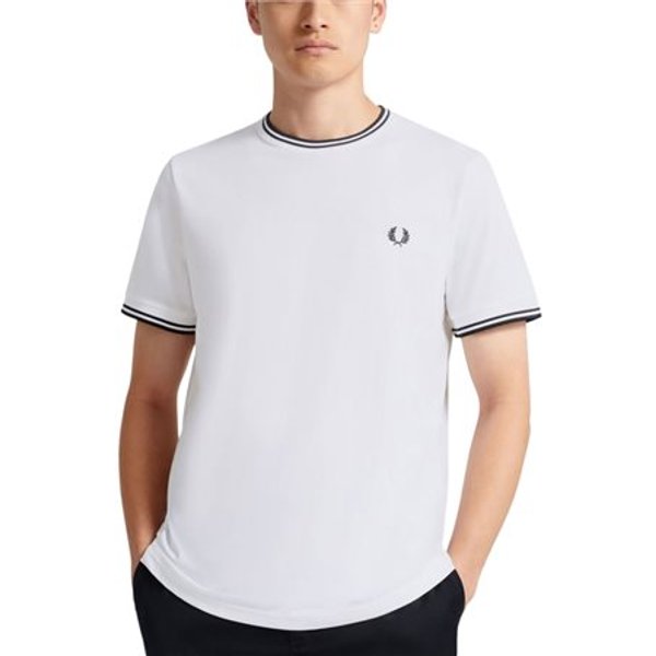 Fred Perry Mens Twin Tipped T-Shirt - White - M
