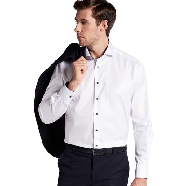 Eterna Mens Twill Comfort Fit Formal Shirt - White - 43