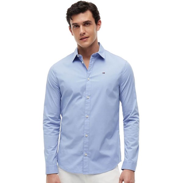Tommy Jeans Mens Slim Fit Poplin Shirt - Lavender Lustre - L