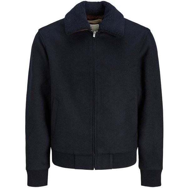 Jack And Jones Mens Keith Wool Bomber Jacket - Dark Navy - L