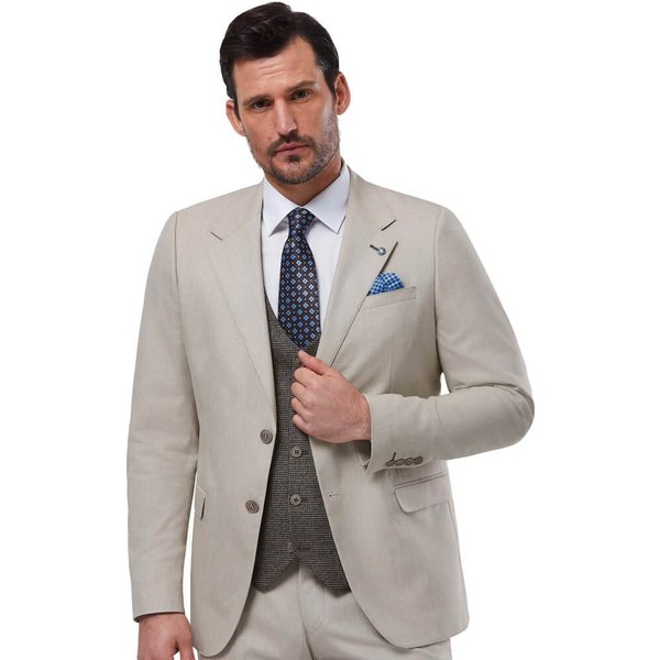 Benetti Mens London 3-Piece Suit - Sand - 42R