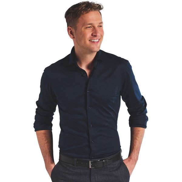 Eterna Mens Slim Jersey Shirt - Navy - 38