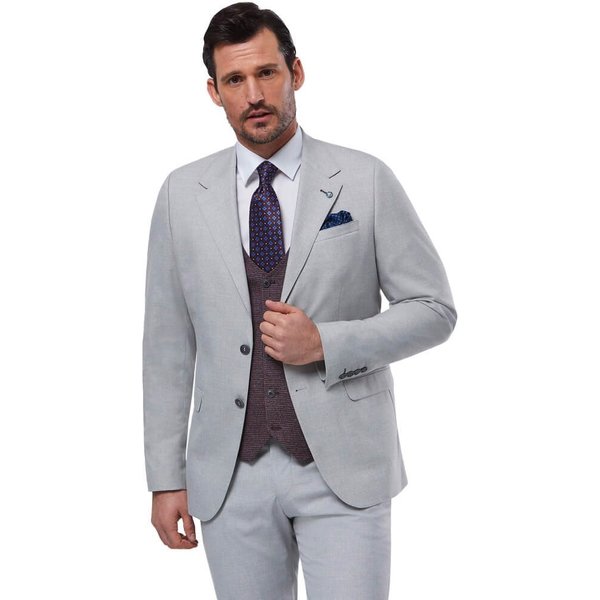 Benetti Mens London 3-Piece Suit - Silver - 46S