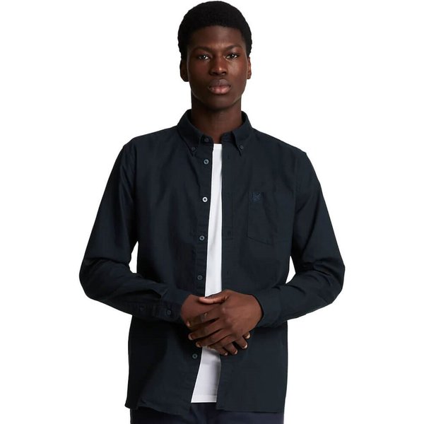 Lyle and Scott Mens Tonal Button Down Oxford Shirt - Dark Navy - S