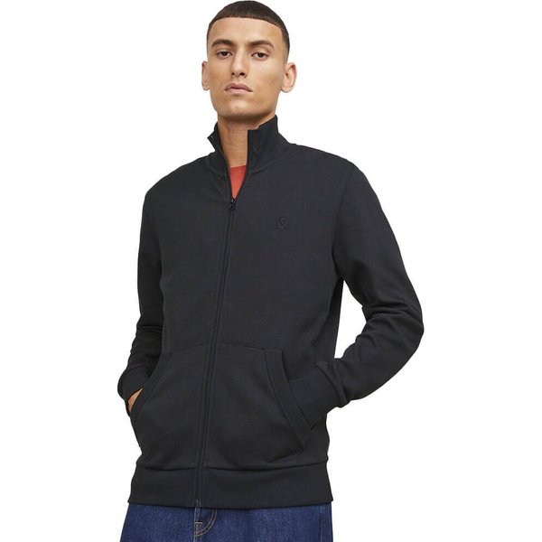 Jack And Jones Mens Paulos Logo Zip Sweatshirt - Black - S