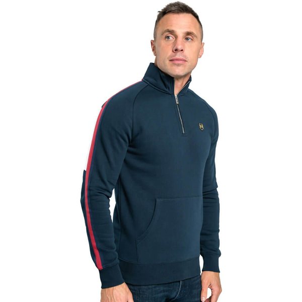 Tommy Bowe XV Kings Clothing Mens Tuine 1/4 Zip Sweater - Admiral Split - M