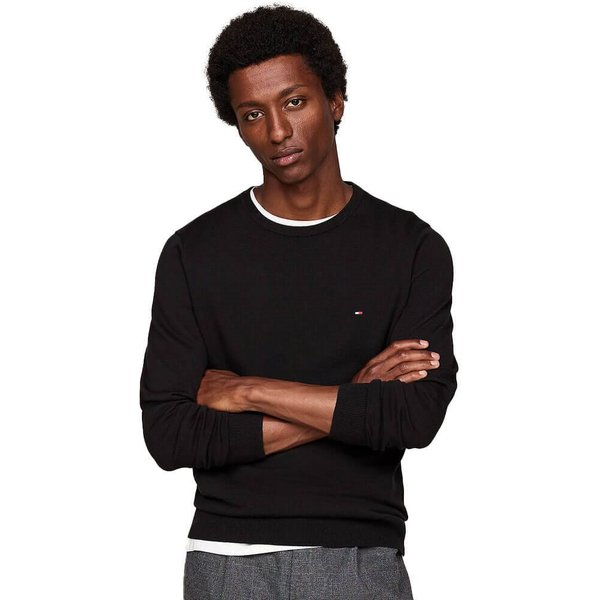 Tommy Hilfiger Mens Flag Jumper - Black - L