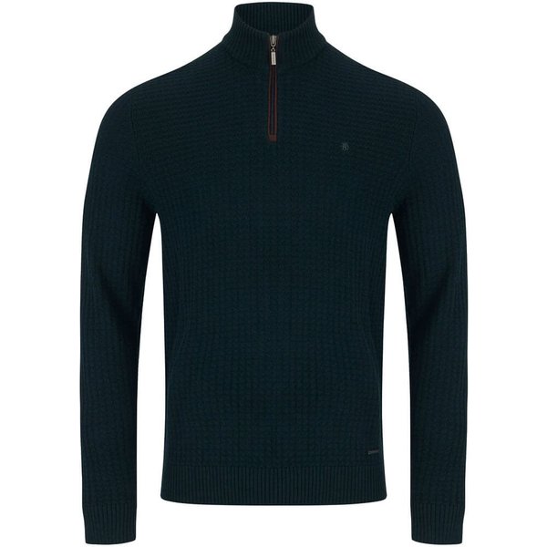 Benetti Mens Gordon 1/4 Zip Sweater - Olive - 3XL
