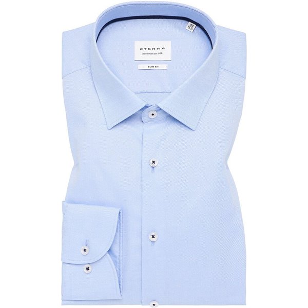 Eterna Mens Structured Slim Fit Shirt - Blue - 44