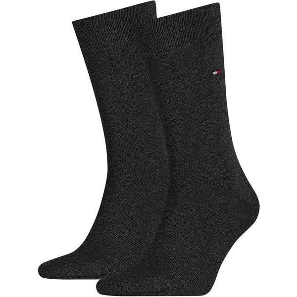 Tommy Hilfiger Mens 2-Pack Classic Plain Socks - Anthracite Melange - 6-8
