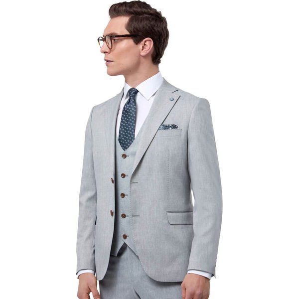 Benetti Mens Milano 3-Piece Suit - Sage - 44S