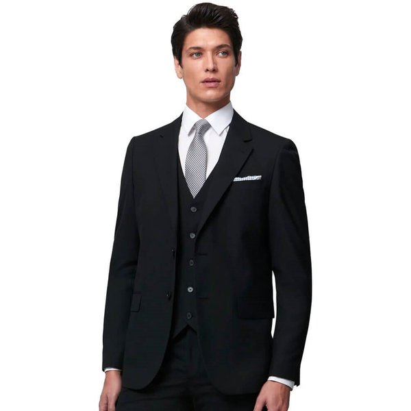 Benetti Mens James Tapered Suit Waistcoat - Black - 34R