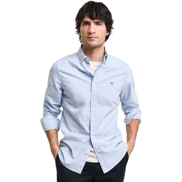 GANT Mens Slim Fit Classic Oxford Shirt - Light Blue - S