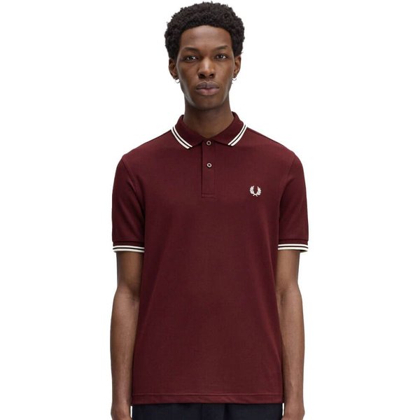 Fred Perry Mens M3600 Twin Tipped Polo Shirt - Oxblood - XL