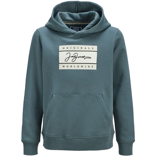 Jack And Jones Boys Logo Hoodie - Stormy Weather - 8