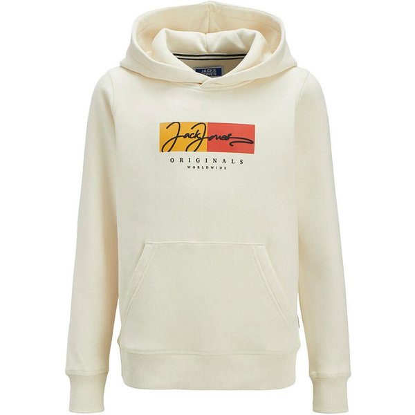 Jack And Jones Boys Logo Hoodie - Antique White - 14