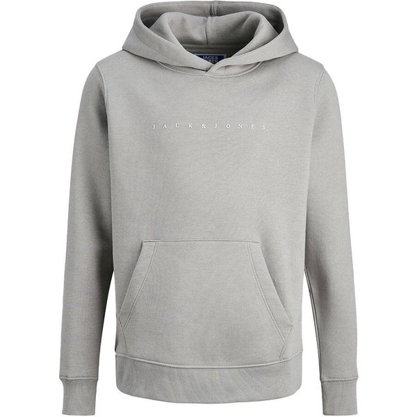 Jack And Jones Boys Logo Hoodie - Ultimate Grey - 12