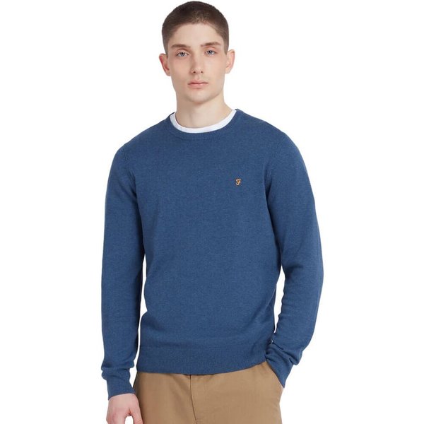 Farah Mens Mullen Cotton Sweater - Cold Metal - M