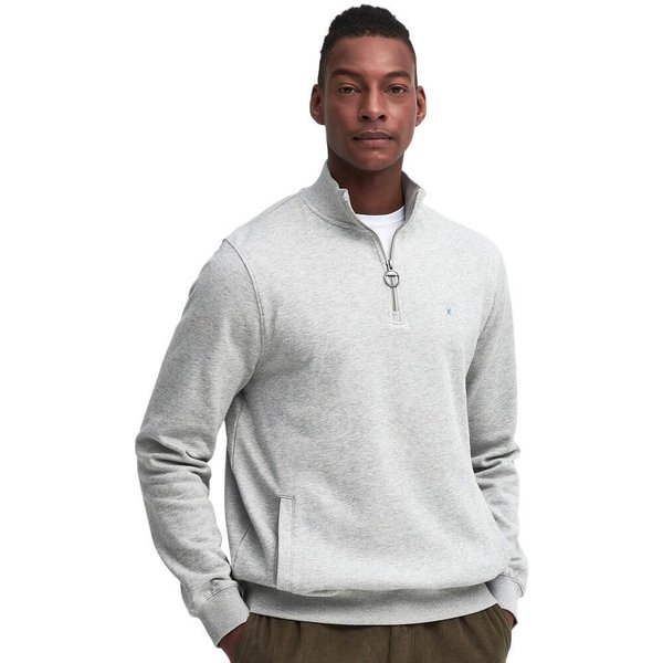 Barbour Mens Beckhill Half-Zip Sweatshirt - Grey Marl - XL