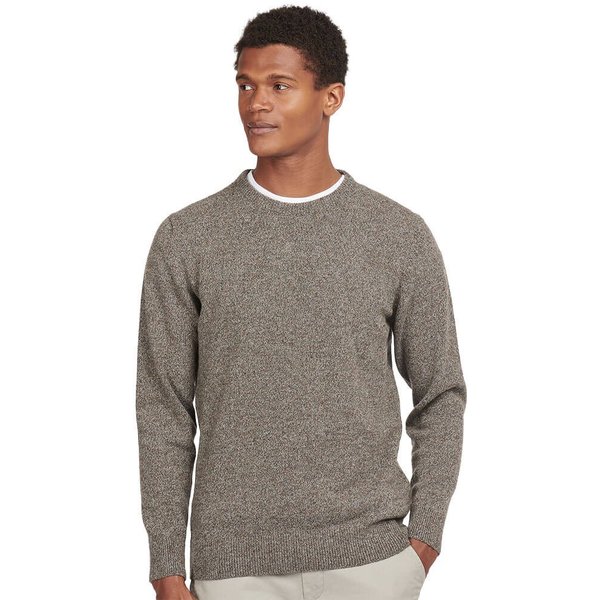 Barbour Mens Tisbury Crew Neck Jumper - Fog - S