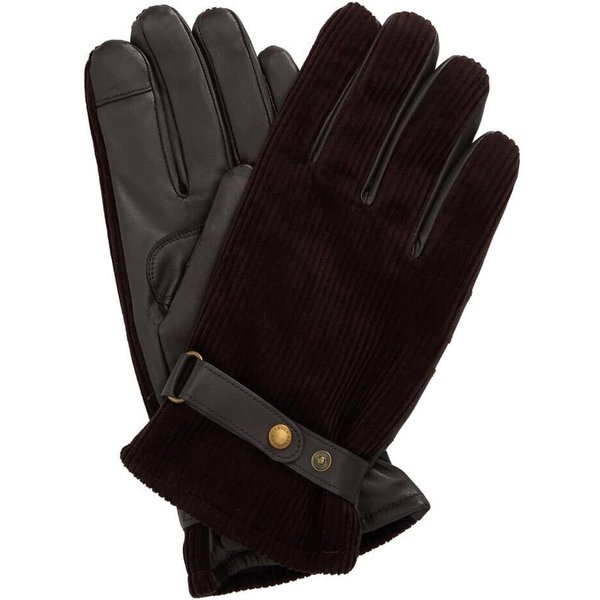 Barbour Nelson Leather Gloves - Brown - M