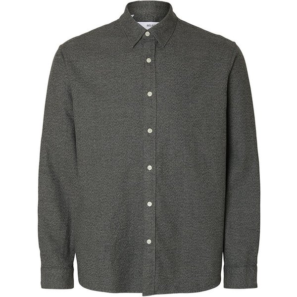 Selected Homme Mens Noah Brushed Twist Shirt - Grey Flannel - S