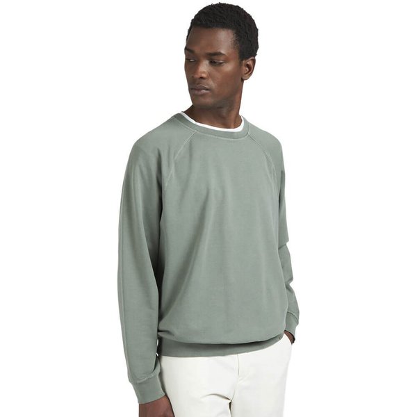 Paul & Shark Mens X-Soft Garment-Dyed Cotton Sweatshirt - Lily Pad - 2XL