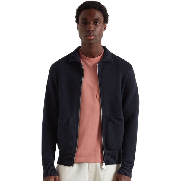Farah Mens Geller Full Zip Cardigan - True Navy - S